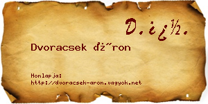 Dvoracsek Áron névjegykártya