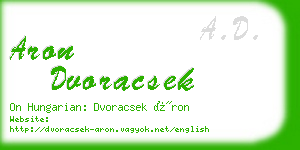 aron dvoracsek business card